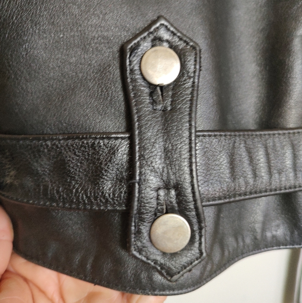 Vintage Open Road Black Fringe Insulated Leather Jacket - Picture 15 of 16